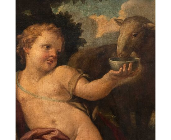 Ciro Ferri (Roma 1634 - 1689) cerchia di - San Giovanni Battista.