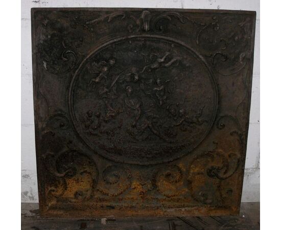 p122 plate cast iron fireplace, mis. cm79x79