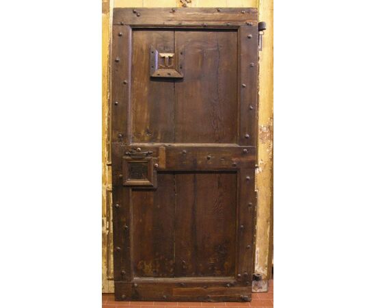 ptcr367 door rustic shuttered, larch, vintage early &#39;800 measuring 183 x 87 cm h sp. 6 cm