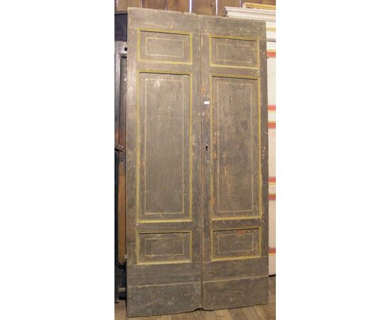 ptl290 n. 3 double doors lacquered mis.cm 98 x 202cm vintage &#39;800