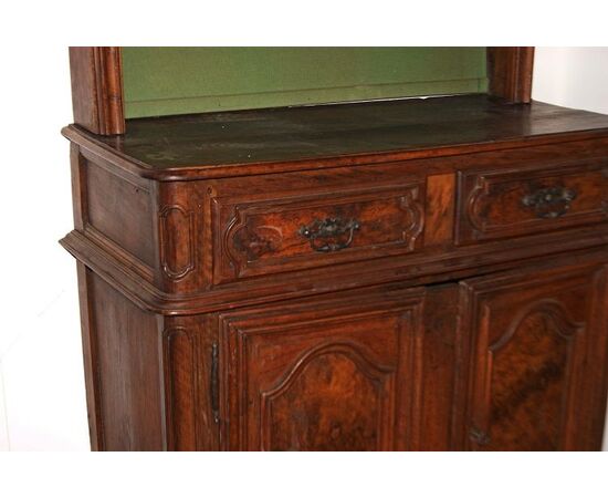 Credenza doppio corpo del 1700 francese in legno di noce 