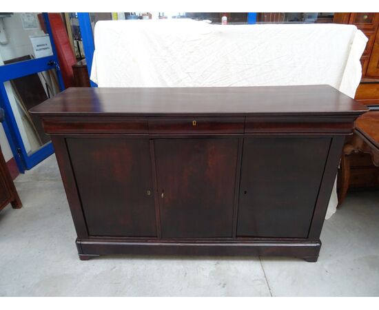 Credenza cappuccina a tre porte in mogano Luigi Filippo 1860 Francese