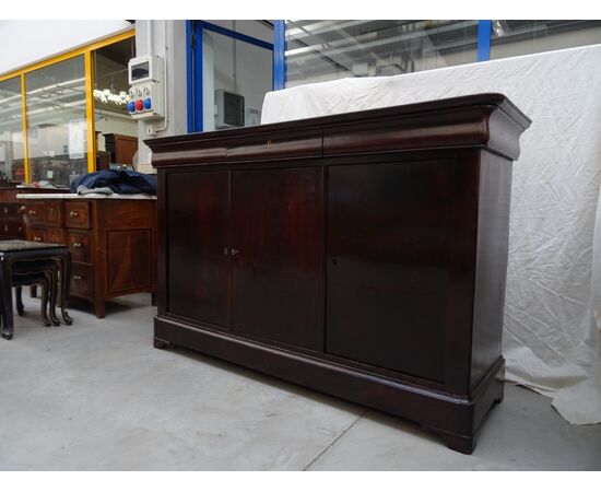 Credenza cappuccina a tre porte in mogano Luigi Filippo 1860 Francese