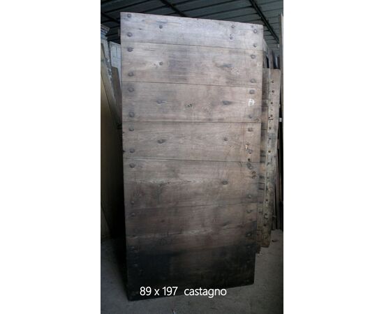 ptir394 door chestnut, rustic with nails, Piedmont &#39;800, mis. cm 89 x 197 h