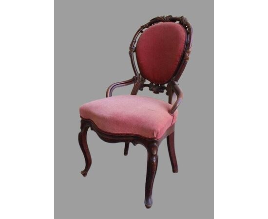 French Pair of armchairs in mahogany, antique armchairs