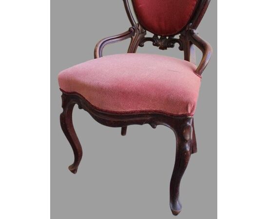 French Pair of armchairs in mahogany, antique armchairs