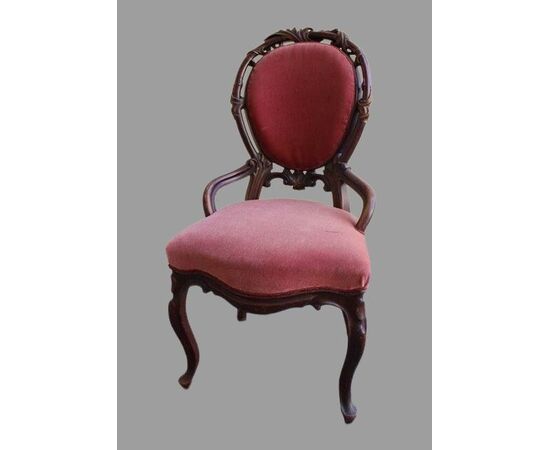 French Pair of armchairs in mahogany, antique armchairs