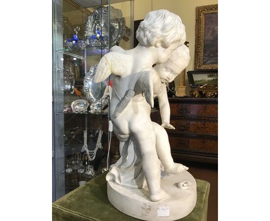 Putti in bisquit firmato PIGALLE h 40 cm