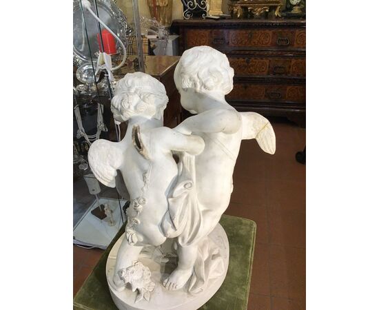 Putti in bisquit firmato PIGALLE h 40 cm