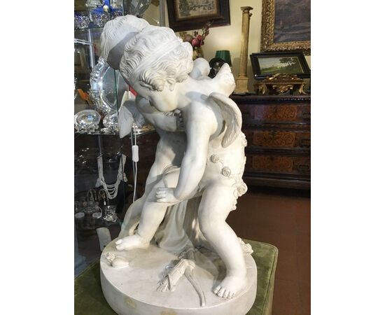 Putti in bisquit firmato PIGALLE h 40 cm