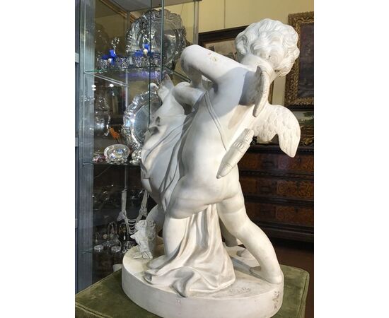 Putti in bisquit firmato PIGALLE h 40 cm