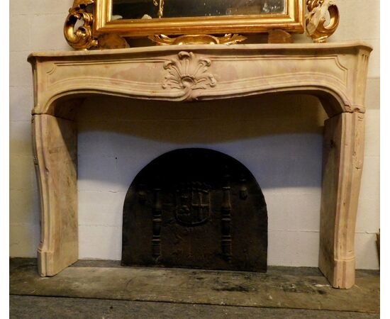 chp271 burgundy stone fireplace, epoch &#39;700, french, cm160 x 34, h 109     
