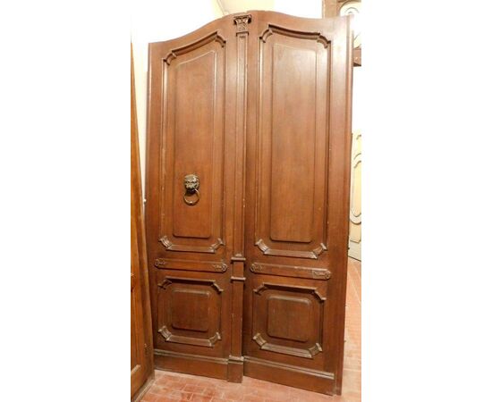 ptci421 door in walnut, restored, mis. h cm 286 x wide cm 162,     