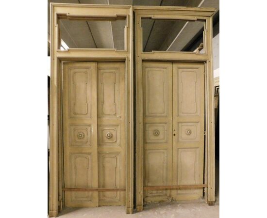 pts645  due porte in stile Luigi XVI ,altezza cm 304 x 125 larg. max