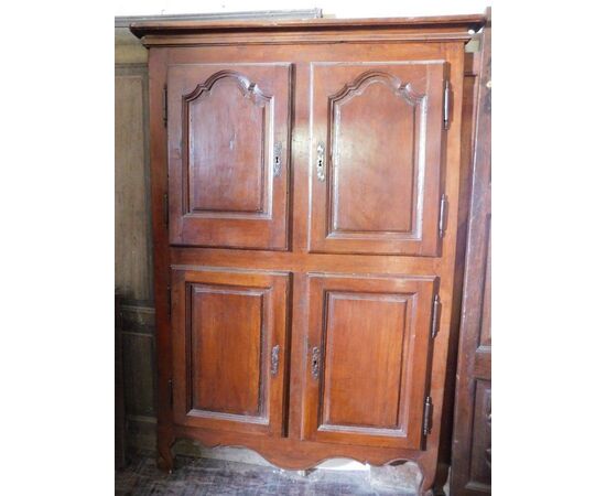 stip192 provencal wall wardrobe, 4 doors, walnut, width cm140 xh 204     