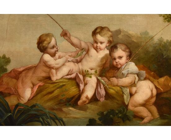 Putti come pescatori, Francois Boucher (Parigi, 1703 - 1770)