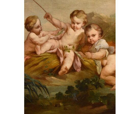 Putti come pescatori, Francois Boucher (Parigi, 1703 - 1770)