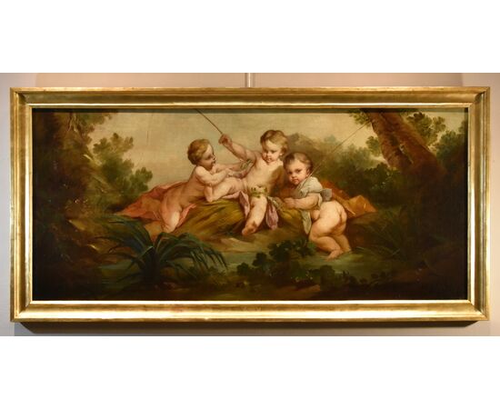 Putti come pescatori, Francois Boucher (Parigi, 1703 - 1770)