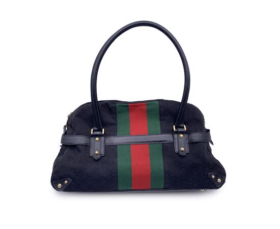 GUCCI Borsa a Mano in Tela Col. Nero Horsebit 1955 Chain M