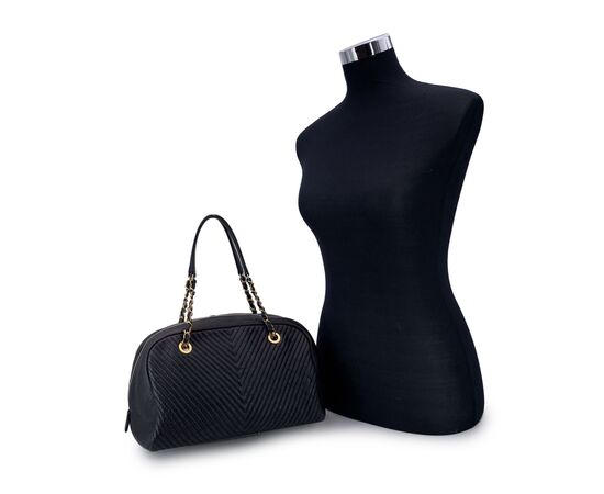 CHANEL Borsa a Mano in Pelle Col. Nero Bowling Bag M