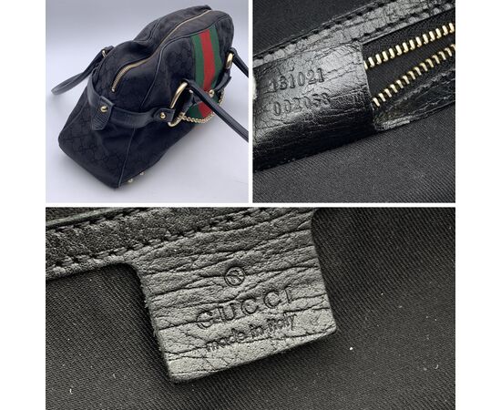 GUCCI Borsa a Mano in Tela Col. Nero Horsebit 1955 Chain M