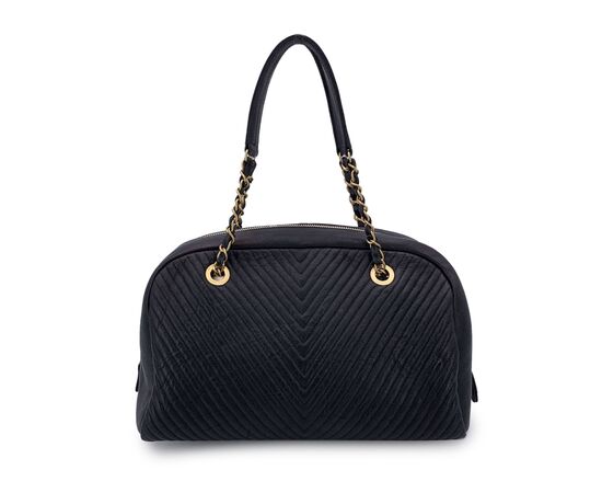 CHANEL Borsa a Mano in Pelle Col. Nero Bowling Bag M