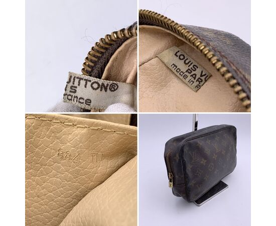 LOUIS VUITTON Pochette Vintage in Tela Col. Marrone Trousse de Toilette S