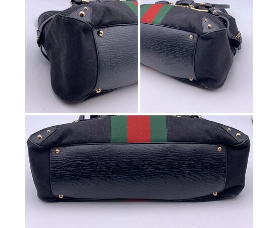 GUCCI Borsa a Mano in Tela Col. Nero Horsebit 1955 Chain M