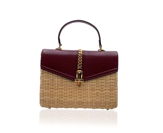 GUCCI Borsa a Mano in Col. Bordeaux Sylvie Top Handle M
