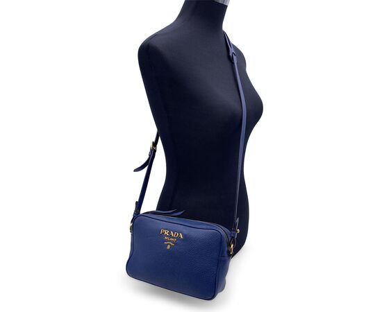 PRADA Borsa a Tracolla in Pelle Col. Blu S