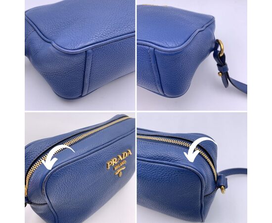 PRADA Borsa a Tracolla in Pelle Col. Blu S