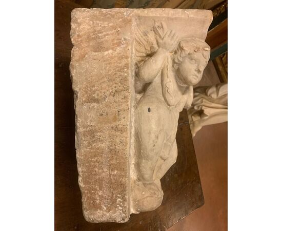 DARS663 - Statua in pietra, epoca '800, misure cm L 30 x H 34 x P 27