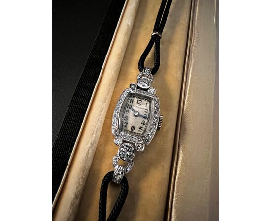 Orologio  in  platino  "  HAMILTON  "   con  Diamanti  1.5 ct.