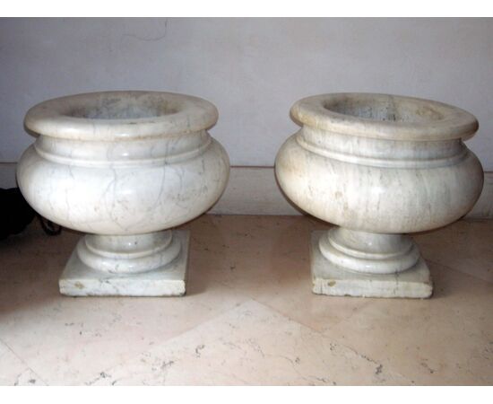 pair of decorative marble vases    