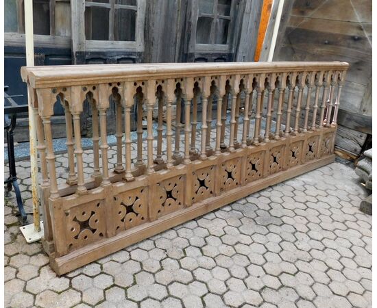 dars284 turned wood railing, two pieces length cm 283 xh 93     
