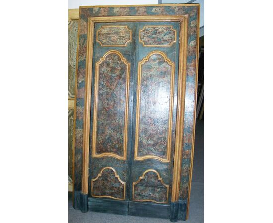 Door with seventeenth-century marbled wall frame or cabinet     