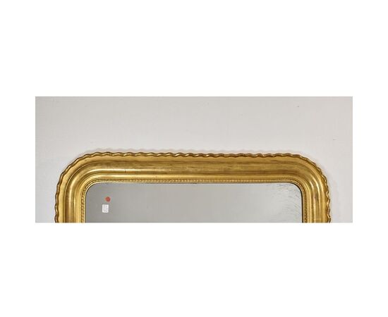 SPECCHIERA  ANTICA DORATA, DORATURA IN FOGLIA  ORO ZECCHINO, SPECCHIO ANTICO LUIGI FILIPPO, XIX SECOLO. (SP189)