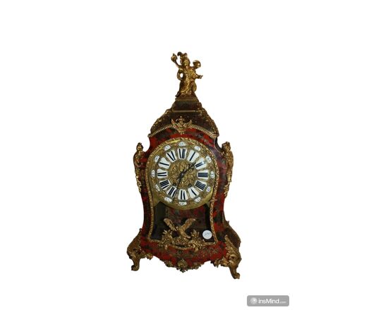 Orologio Francese Stile Luigi XV Boulle in Tartaruga e Bronzo