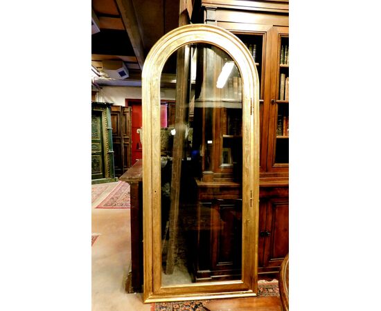 pan204 glass door with golden frame, max. h 230 x 97 cm,     