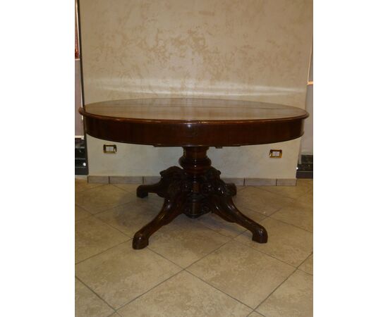 OVAL TABLE IN WALNUT - EXTENDABLE '800    