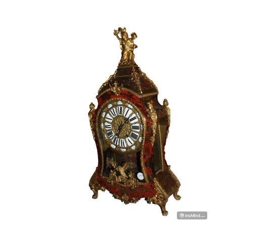 Orologio Francese Stile Luigi XV Boulle in Tartaruga e Bronzo