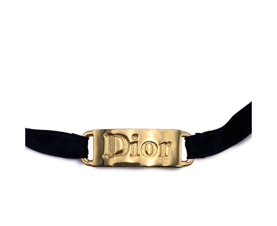 CHRISTIAN DIOR Bracciale Vintage in Tela Col. Nero