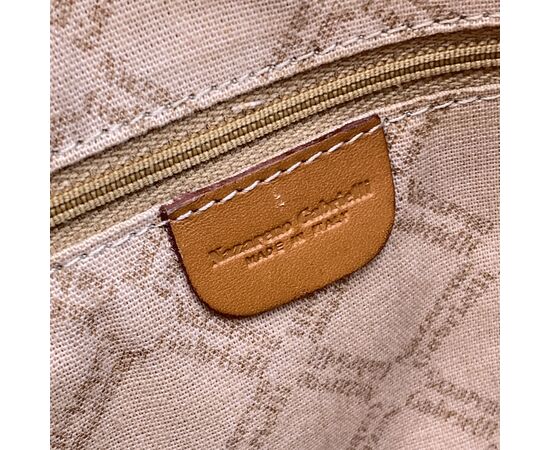 NAZARENO GABRIELLI Borsa a Tracolla Vintage in Tela Col. Beige M