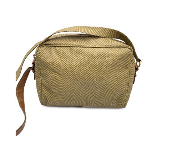 NAZARENO GABRIELLI Borsa a Tracolla Vintage in Tela Col. Beige M