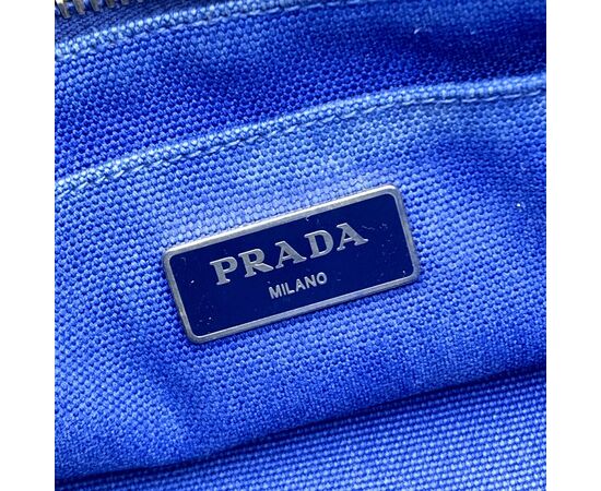 PRADA Borsa Shopper in Tela Col. Blu Canapa S