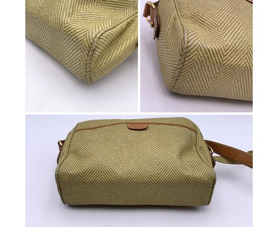 NAZARENO GABRIELLI Borsa a Tracolla Vintage in Tela Col. Beige M