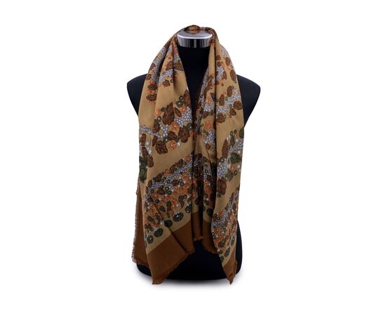 CARTIER Foulard Vintage in Lana Col. Marrone Scialle