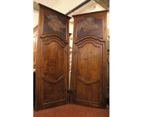 pts382 pair of &#39;700 doors with painted door mis. 120 x 310 h max     