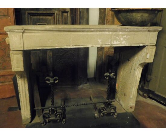 chp303 - Burgundy stone fireplace, cm l 156 xh 116     