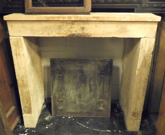 chp312 - simple stone fireplace, cm l 111 xh 102     